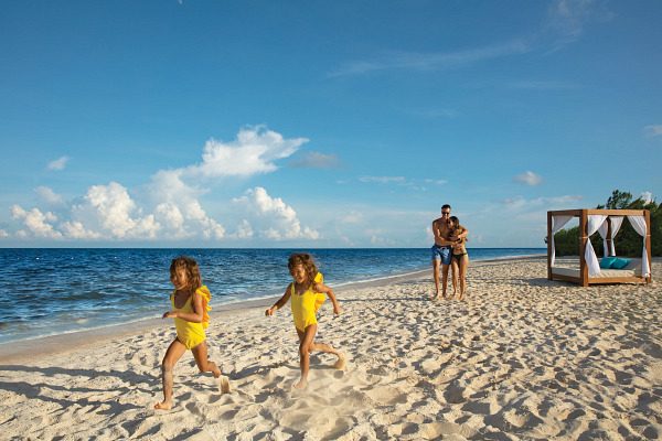 Family on beach