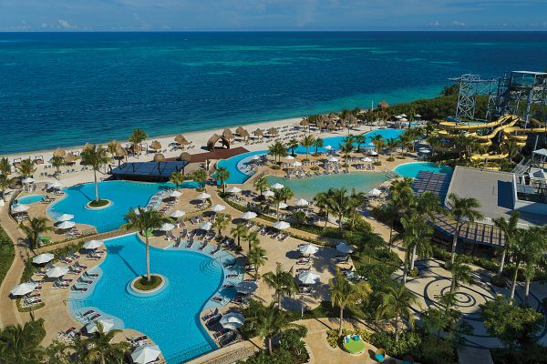 Panoramic view of pools