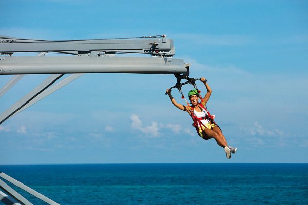 Close up of woman on roll glider